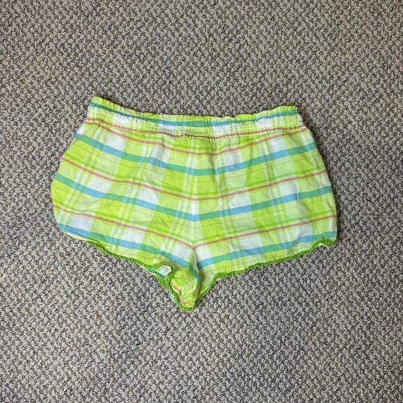 Cute vintage y2k Victoria’s Secret low rise green plaid mini/ micro shorts - Picture 6 of 6